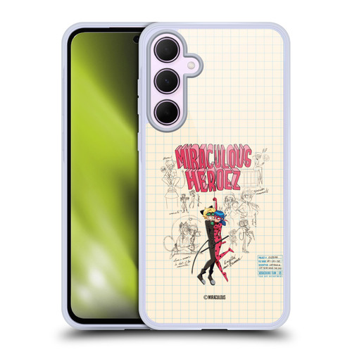Miraculous Ladybug Sketches Ladybug And Cat Noir Soft Gel Case for Samsung Galaxy A35 5G