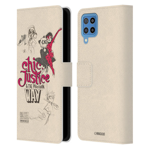 Miraculous Ladybug Sketches Chic Justice Leather Book Wallet Case Cover For Samsung Galaxy F22 (2021)