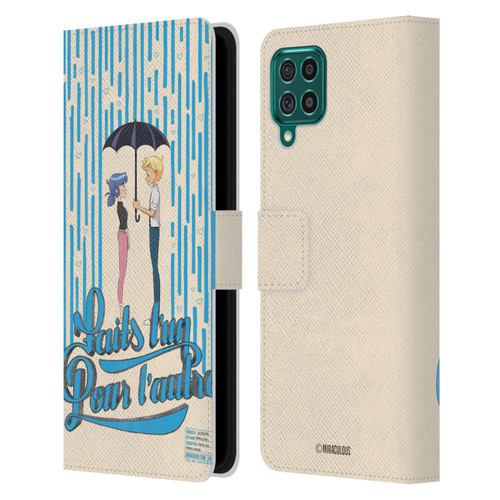 Miraculous Ladybug Sketches Made For Each Other Leather Book Wallet Case Cover For Samsung Galaxy F62 (2021)