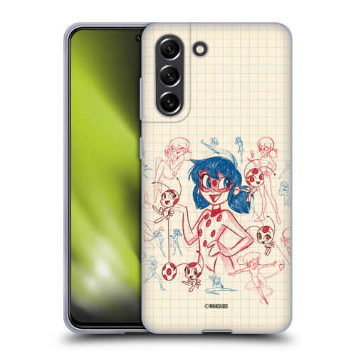 Miraculous Ladybug Sketches Ladybug Soft Gel Case for Samsung Galaxy S21 FE 5G
