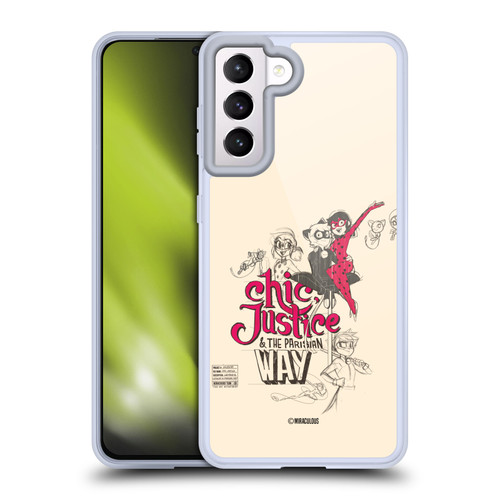 Miraculous Ladybug Sketches Chic Justice Soft Gel Case for Samsung Galaxy S21 5G