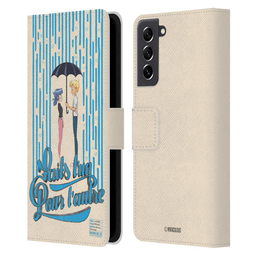 Miraculous Ladybug Sketches Made For Each Other Leather Book Wallet Case Cover For Samsung Galaxy S21 FE 5G