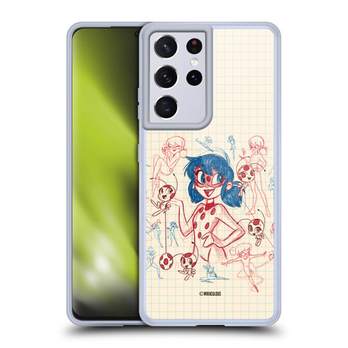 Miraculous Ladybug Sketches Ladybug Soft Gel Case for Samsung Galaxy S21 Ultra 5G