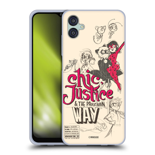 Miraculous Ladybug Sketches Chic Justice Soft Gel Case for Samsung Galaxy M04 5G / A04e