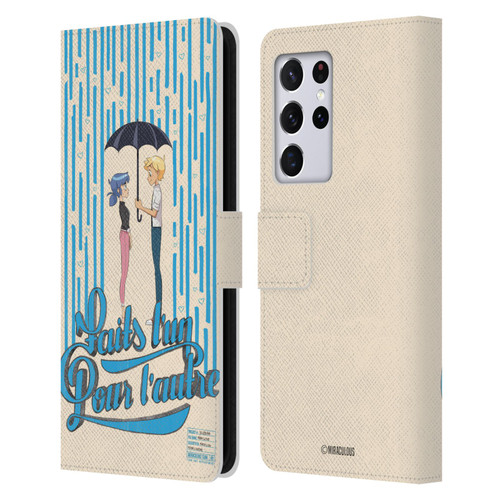 Miraculous Ladybug Sketches Made For Each Other Leather Book Wallet Case Cover For Samsung Galaxy S21 Ultra 5G