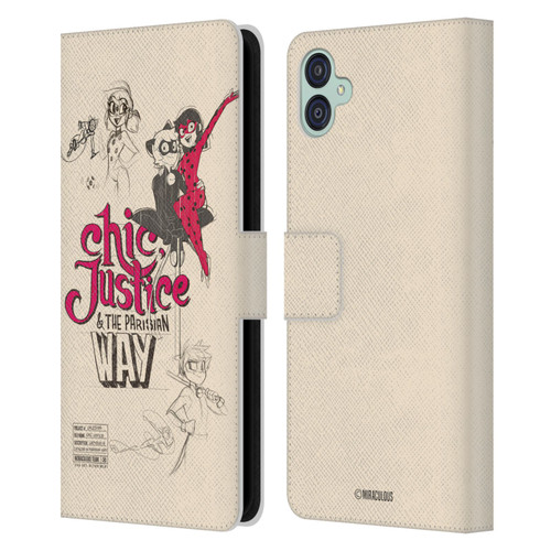 Miraculous Ladybug Sketches Chic Justice Leather Book Wallet Case Cover For Samsung Galaxy M04 5G / A04e