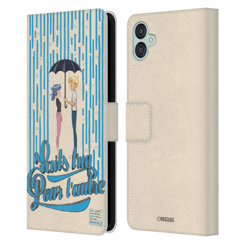 Miraculous Ladybug Sketches Made For Each Other Leather Book Wallet Case Cover For Samsung Galaxy M04 5G / A04e