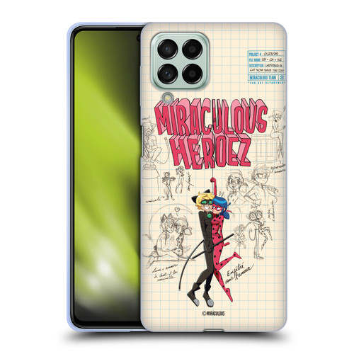 Miraculous Ladybug Sketches Ladybug And Cat Noir Soft Gel Case for Samsung Galaxy M53 (2022)