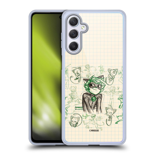 Miraculous Ladybug Sketches Cat Noir Soft Gel Case for Samsung Galaxy M54 5G