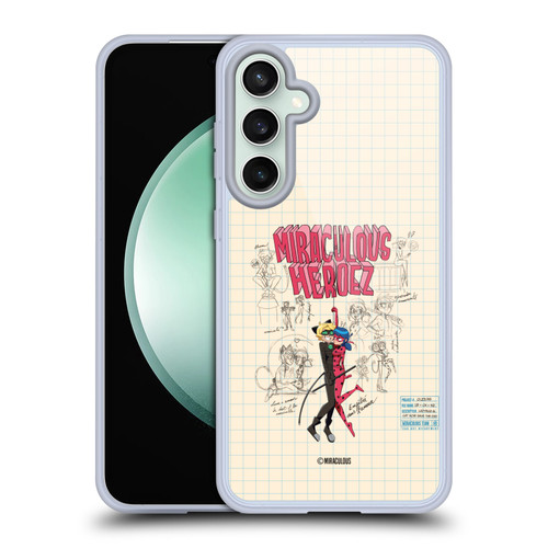 Miraculous Ladybug Sketches Ladybug And Cat Noir Soft Gel Case for Samsung Galaxy S23 FE 5G
