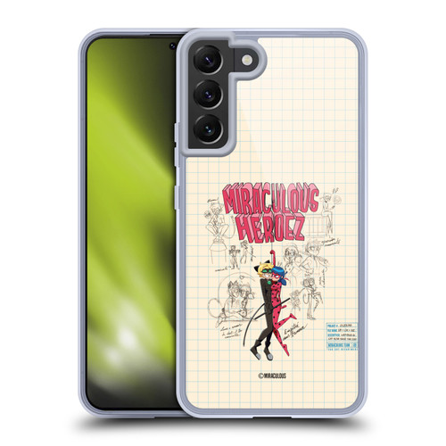 Miraculous Ladybug Sketches Ladybug And Cat Noir Soft Gel Case for Samsung Galaxy S22+ 5G