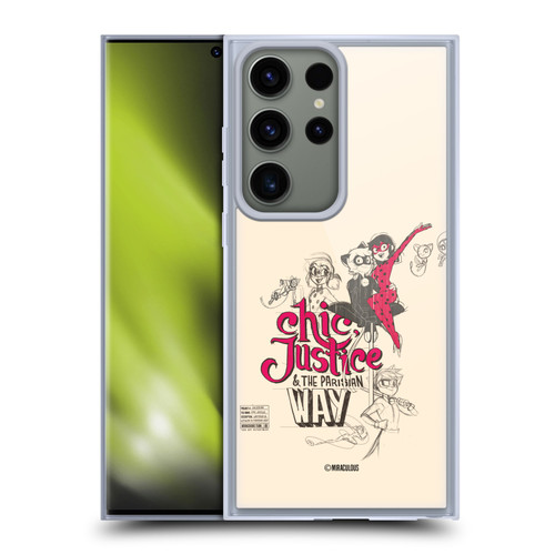 Miraculous Ladybug Sketches Chic Justice Soft Gel Case for Samsung Galaxy S23 Ultra 5G