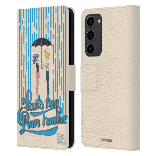Miraculous Ladybug Sketches Made For Each Other Leather Book Wallet Case Cover For Samsung Galaxy S23+ 5G