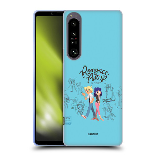 Miraculous Ladybug Sketches Romance In Paris Soft Gel Case for Sony Xperia 1 IV