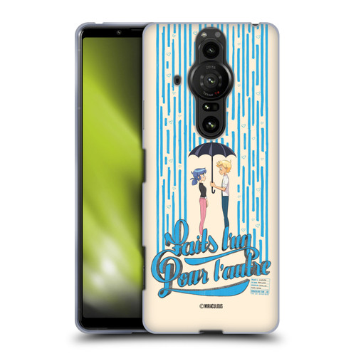 Miraculous Ladybug Sketches Made For Each Other Soft Gel Case for Sony Xperia Pro-I