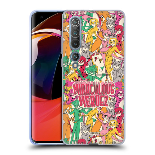Miraculous Ladybug Sketches Heroes Pattern Soft Gel Case for Xiaomi Mi 10 5G / Mi 10 Pro 5G