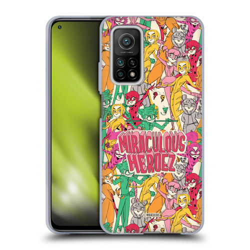 Miraculous Ladybug Sketches Heroes Pattern Soft Gel Case for Xiaomi Mi 10T 5G