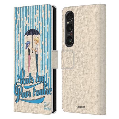 Miraculous Ladybug Sketches Made For Each Other Leather Book Wallet Case Cover For Sony Xperia 1 VI 5G