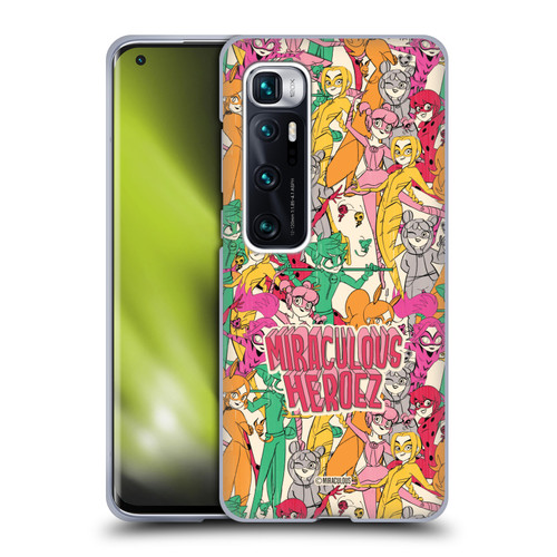 Miraculous Ladybug Sketches Heroes Pattern Soft Gel Case for Xiaomi Mi 10 Ultra 5G