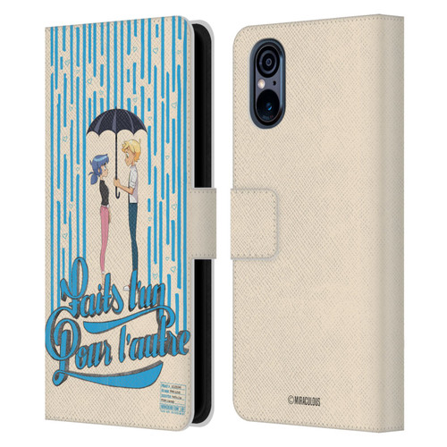 Miraculous Ladybug Sketches Made For Each Other Leather Book Wallet Case Cover For Sony Xperia 5 V 5G