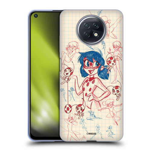 Miraculous Ladybug Sketches Ladybug Soft Gel Case for Xiaomi Redmi Note 9T 5G