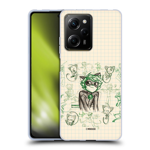 Miraculous Ladybug Sketches Cat Noir Soft Gel Case for Xiaomi Redmi Note 12 Pro 5G