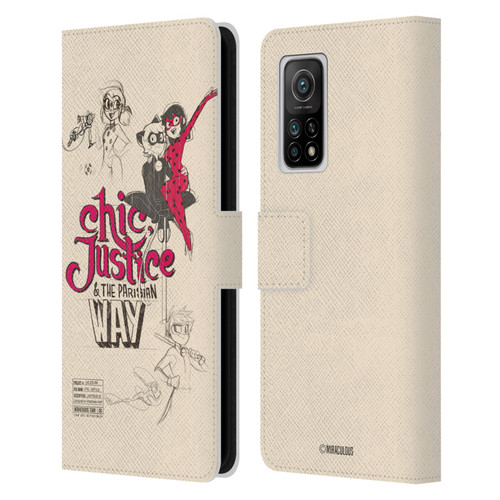 Miraculous Ladybug Sketches Chic Justice Leather Book Wallet Case Cover For Xiaomi Mi 10T 5G