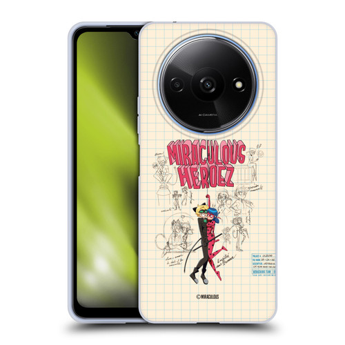 Miraculous Ladybug Sketches Ladybug And Cat Noir Soft Gel Case for Xiaomi Redmi A3