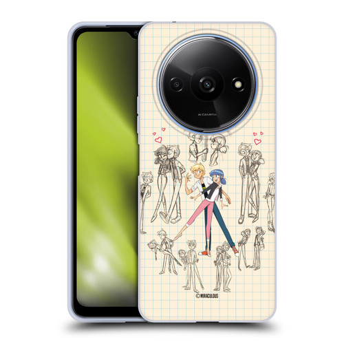 Miraculous Ladybug Sketches Marinette And Adrien Soft Gel Case for Xiaomi Redmi A3 Miraculous Ladybug Sketches Marinette And Adrien Soft Gel Case for Xiaomi Redmi A3