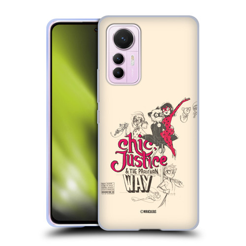 Miraculous Ladybug Sketches Chic Justice Soft Gel Case for Xiaomi 12 Lite