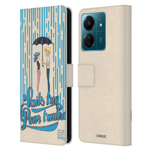 Miraculous Ladybug Sketches Made For Each Other Leather Book Wallet Case Cover For Xiaomi Redmi 13C 4G
