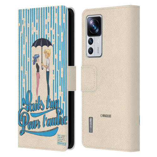 Miraculous Ladybug Sketches Made For Each Other Leather Book Wallet Case Cover For Xiaomi 12T Pro