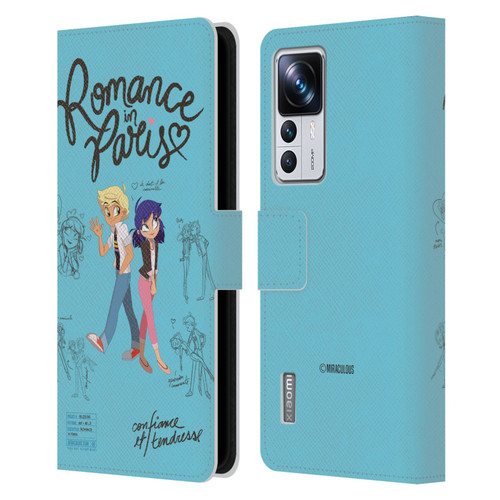 Miraculous Ladybug Sketches Romance In Paris Leather Book Wallet Case Cover For Xiaomi 12T Pro