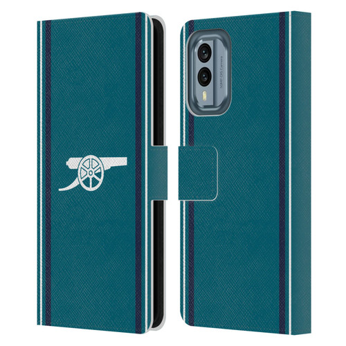 Arsenal FC 2023/24 Crest Kit Third Leather Book Wallet Case Cover For Nokia X30