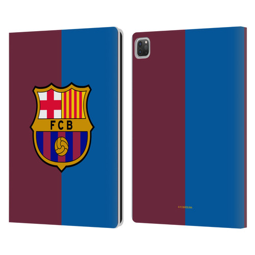 FC Barcelona 2024/25 Crest Kit Home Leather Book Wallet Case Cover For Apple iPad Pro 13 M4 2024