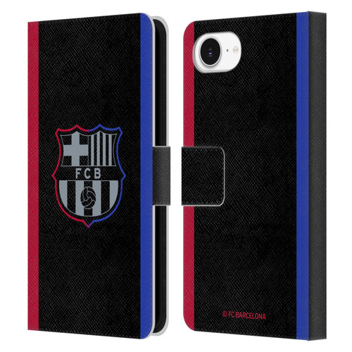 FC Barcelona 2024/25 Crest Kit Away Leather Book Wallet Case Cover For Apple iPhone 16e