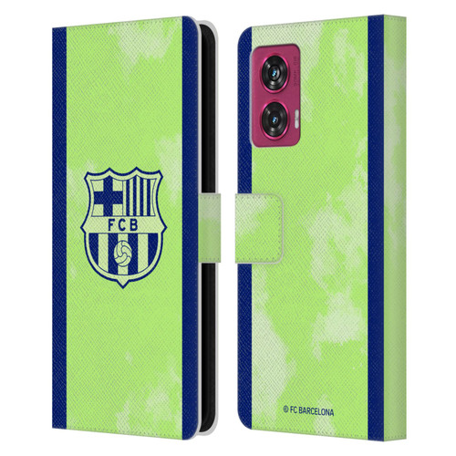 FC Barcelona 2024/25 Crest Kit Third Leather Book Wallet Case Cover For Motorola Edge 50 Fusion