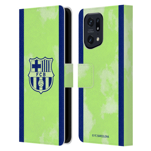 FC Barcelona 2024/25 Crest Kit Third Leather Book Wallet Case Cover For OPPO Find X5 Pro
