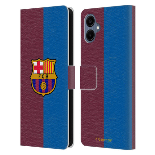 FC Barcelona 2024/25 Crest Kit Home Leather Book Wallet Case Cover For Samsung Galaxy A06 4G