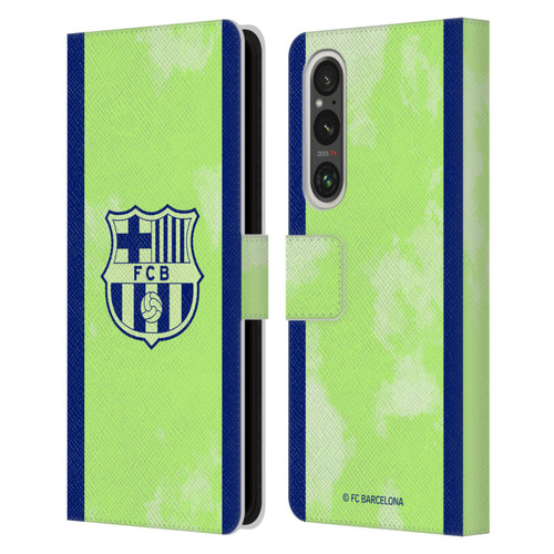 FC Barcelona 2024/25 Crest Kit Third Leather Book Wallet Case Cover For Sony Xperia 1 V 5G
