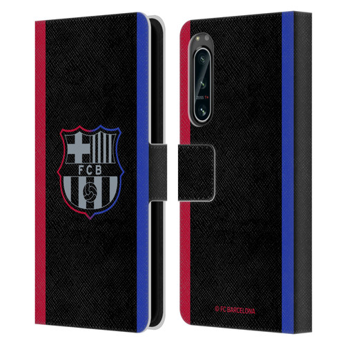 FC Barcelona 2024/25 Crest Kit Away Leather Book Wallet Case Cover For Sony Xperia 5 IV