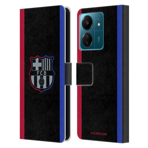 FC Barcelona 2024/25 Crest Kit Away Leather Book Wallet Case Cover For Xiaomi Redmi 13C 4G