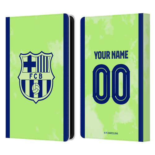 Custom Customised Personalised FC Barcelona 2024/25 Kit Third Leather Book Wallet Case Cover For Amazon Kindle Paperwhite 5 (2021)