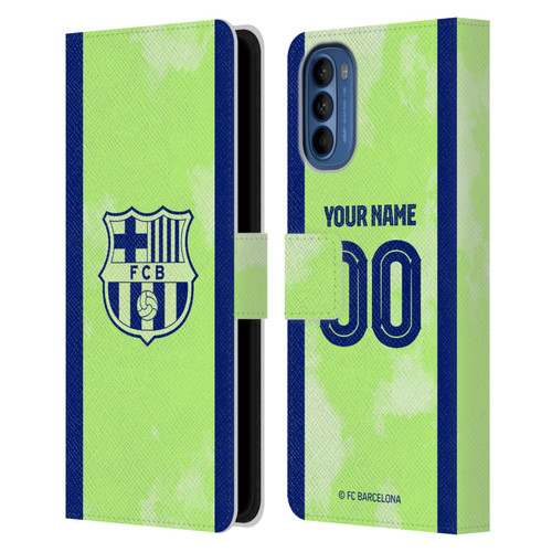 Custom Customised Personalised FC Barcelona 2024/25 Kit Third Leather Book Wallet Case Cover For Motorola Moto G41