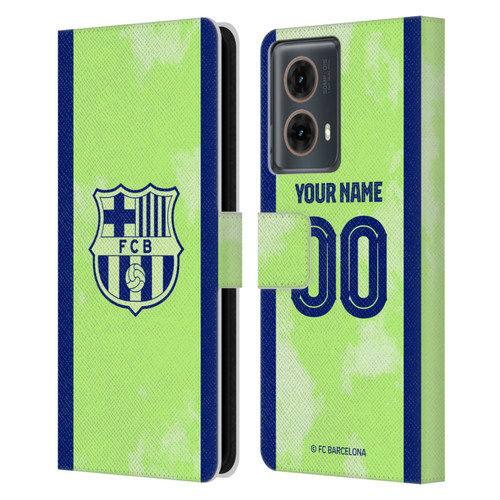 Custom Customised Personalised FC Barcelona 2024/25 Kit Third Leather Book Wallet Case Cover For Motorola Moto G85