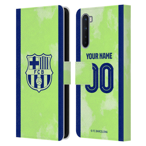 Custom Customised Personalised FC Barcelona 2024/25 Kit Third Leather Book Wallet Case Cover For OnePlus Nord 5G