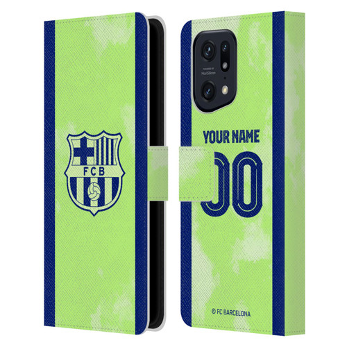 Custom Customised Personalised FC Barcelona 2024/25 Kit Third Leather Book Wallet Case Cover For OPPO Find X5 Pro