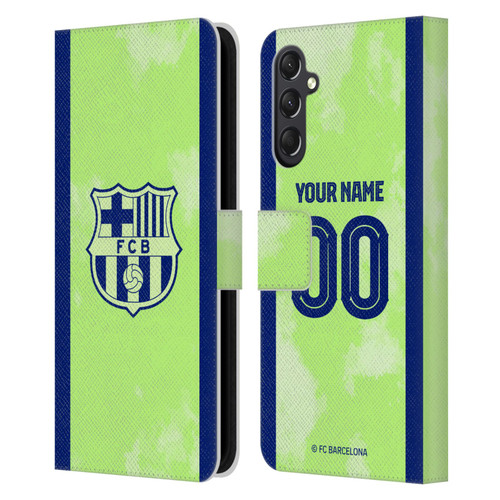 Custom Customised Personalised FC Barcelona 2024/25 Kit Third Leather Book Wallet Case Cover For Samsung Galaxy A24 4G / M34 5G