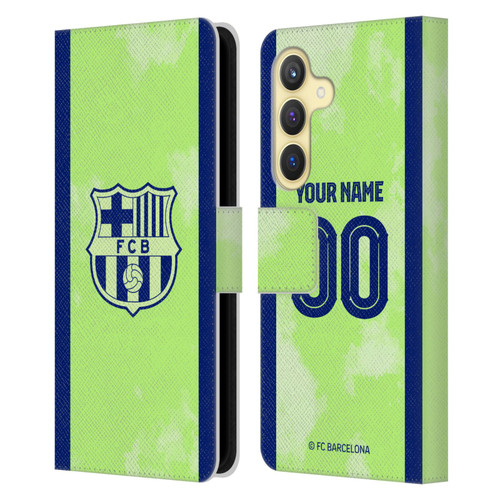 Custom Customised Personalised FC Barcelona 2024/25 Kit Third Leather Book Wallet Case Cover For Samsung Galaxy S24 5G Custom Customised Personalised FC Barcelona 2024/25 Kit Third Leather Book Wallet Case Cover For Samsung Galaxy S24 5G