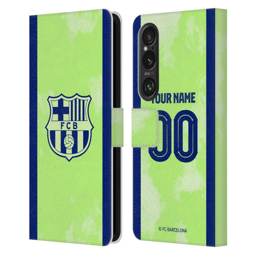 Custom Customised Personalised FC Barcelona 2024/25 Kit Third Leather Book Wallet Case Cover For Sony Xperia 1 VI 5G